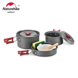Ensemble de casseroles de camping ultralégères NATUREHIKE : durables et compactes